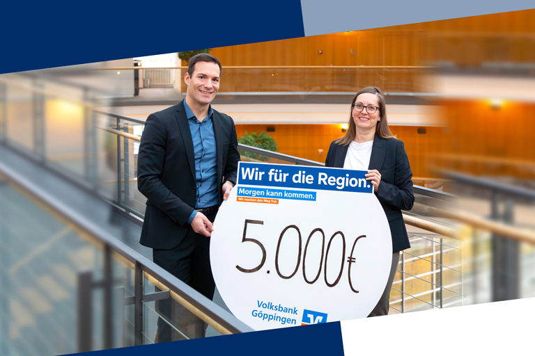GZ Aktion „Gemeinsam geht’s besser“: Auch die Weihnachtsaktion der Geislinger Zeitung „Gemeinsam geht’s besser“, unterstützt die Volksbank bereits seit vielen Jahren – auch 2024 waren es wieder 5.000 Euro, die Vorstand Michael Beschoner an Karin Bulling, Redaktionsleiterin der GZ übergeben konnte. Denn als regionale Genossenschaftsbank ist es uns sehr wichtig, etwas in die Region zurückzugeben.